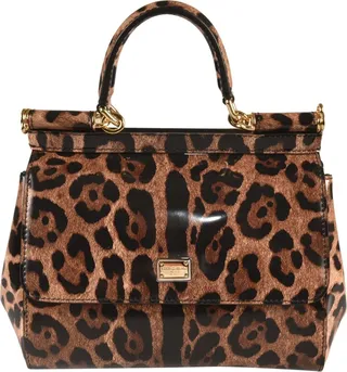 Leopard Printed Small Sicily Tote