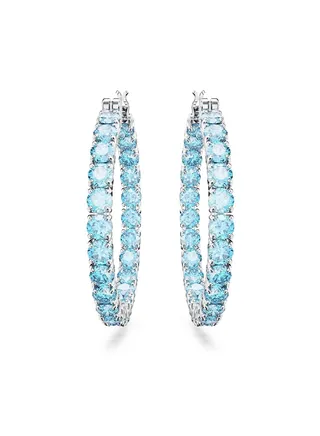 Matrix Rhodium Plated Hoop Earrings