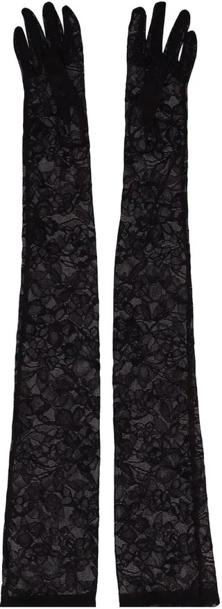 Silk & lace orchid print gloves