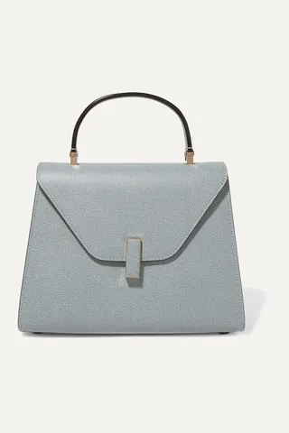 Valextra - Iside Medium Textured-leather Tote - Blue