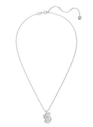 Iconic Swan Pendant Rhodium Plated Necklace