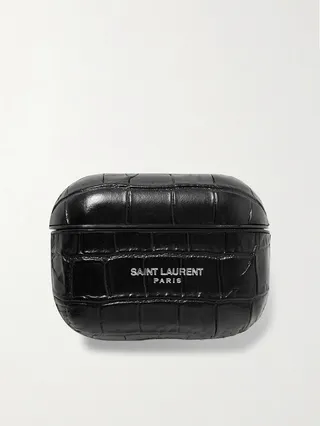 Logo-Print Croc-Effect Leather AirPods Pro Case