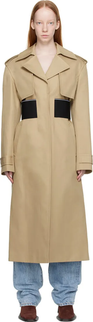 Alexander Wang Beige Cinched Trench Coat