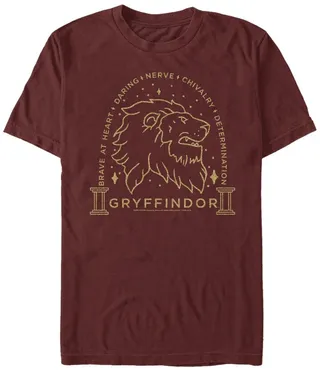 Fifth Sun Men's Lion Line Art Short Sleeve Crew T-shirt
