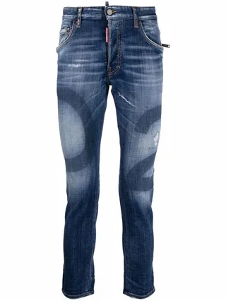 Logo-Print Skinny Jeans
