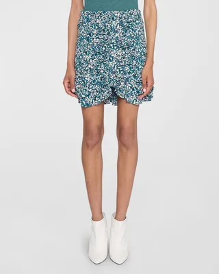 Milendi Ruched Ruffle Mini Skirt