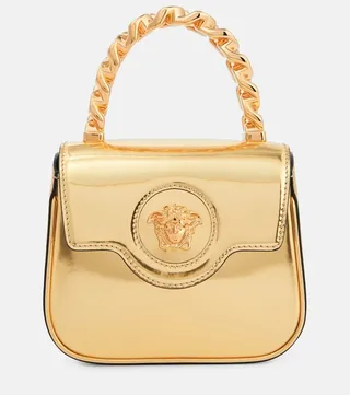 La Medusa Mini metallic leather tote bag