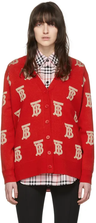 Burberry Red Monogram Cardigan