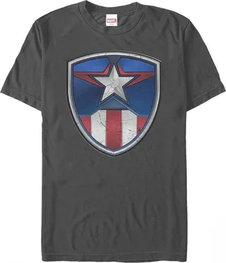 Men's Marvel Captain America Armor Suit T-Shirt - Charcoal - Small