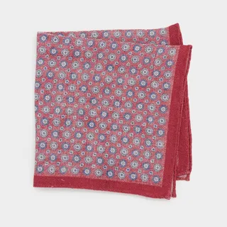 Italian Pocket Square in Red Orb