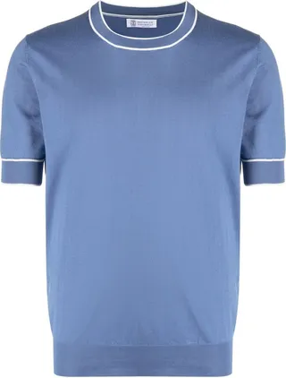 contrast-trim T-shirt