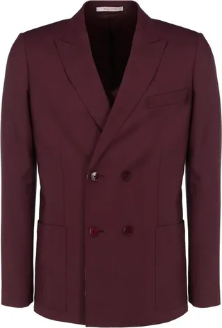 Valentino Double-Breasted Long-Sleeved Jacket