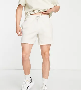 Reebok classics wardrobe essentials towelling short in beige