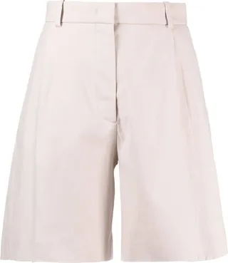 High-Waist Linen Blend Shorts