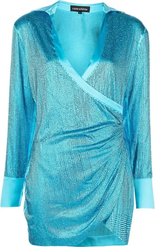 Brynlee crystal-embellished wrap dress
