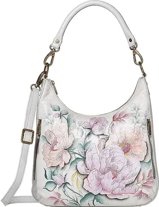 Anuschka Convertible Slim Hobo with Crossbody Strap 662 (Bel Fiori) Handbags