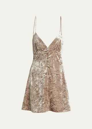 Velvet V-Neck Mini Dress