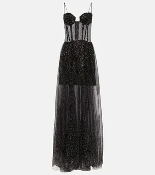 Embellished tulle gown