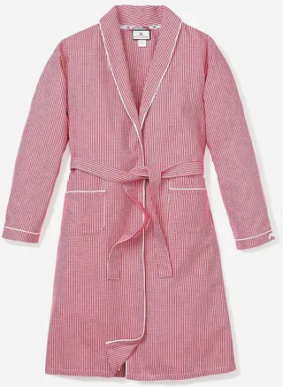 Petite Plume™ men's robe in mini gingham