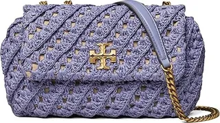 Tory Burch Kira Crochet Small Convertible Shoulder Bag (Dark Lotus) Handbags