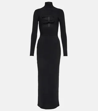 Cutout knit maxi dress
