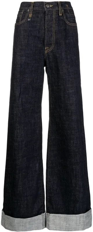 Turn-Up Wide-Leg Jeans