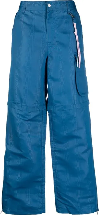 Keychain-Detail Wide-Leg Trousers