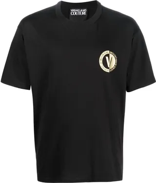 Black Logo-Print Cotton T-Shirt