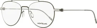 Montblanc Men's Oval Eyeglasses MB0001O 006 Ruthenium 56mm