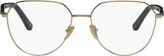 Balenciaga Gold Rectangular Glasses