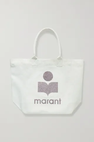 Isabel Marant - Yenky Glittered Cotton-canvas Tote - White