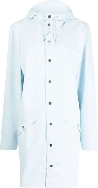 Knee-Length Drawstring-Hood Jacket