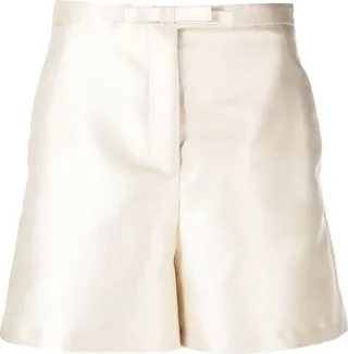 Satin-Finish Tailored Shorts