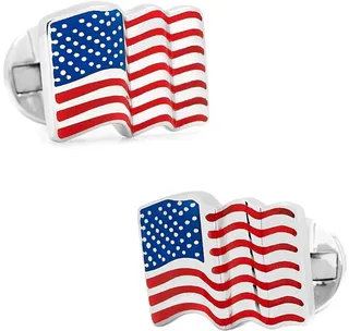 Ox & Bull Trading Co. Waving American Flag Cufflinks