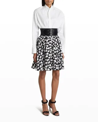 Button-Down Poplin Chemise Bodysuit