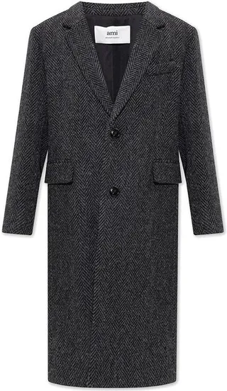 AMI Single-Breasted Long Coat