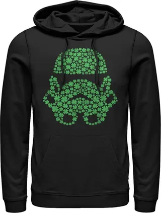 Men's Star Wars St. Patrick's Day Shamrock Stormtrooper Pull Over Hoodie - Black - 3X Large