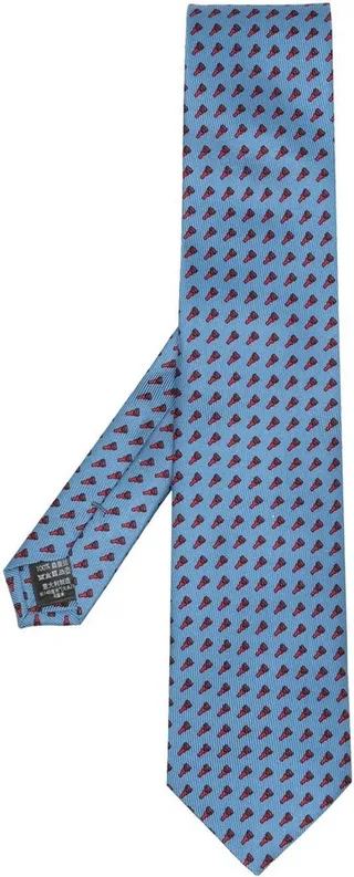 Abstract-Print Silk Tie