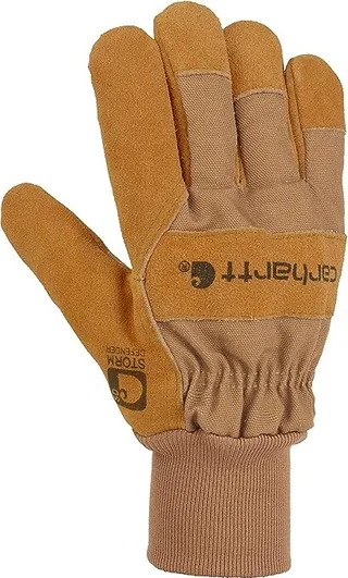 Carhartt Men's Wb Suede Leather Waterproof Breathable Work Glove (Brown) Extreme Cold Weather Gloves