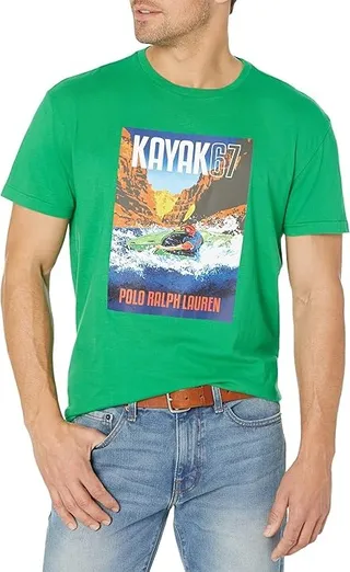 Polo Ralph Lauren Classic Fit Jersey Crew Neck T-Shirt (Green) Men's Clothing