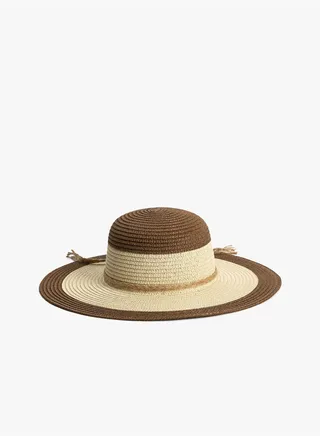 Buckle Detail Fedora Straw Hat