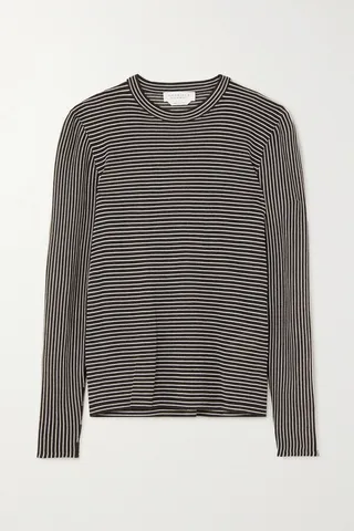Gabriela Hearst - Eurico Striped Cashmere And Silk-blend Top - Gray