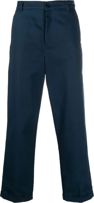 Logo-Patch Straight-Leg Trousers
