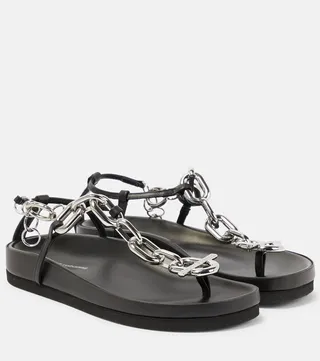 XL Link leather thong sandals