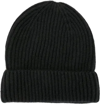 Ribbed Knit Cashmere Beanie