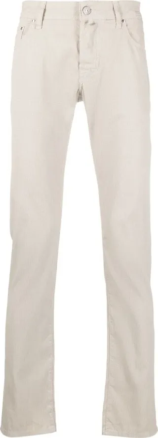Embroidered-Logo Straight-Leg Trousers