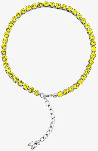 Yellow Crystal Tennis Anklet