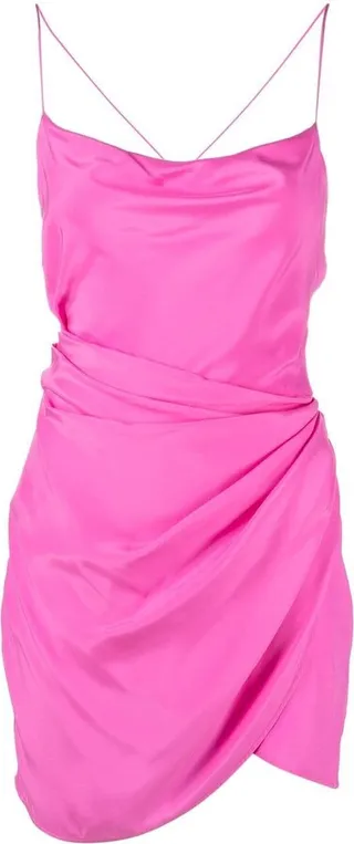 Scoop-Neck Gathered Minidress