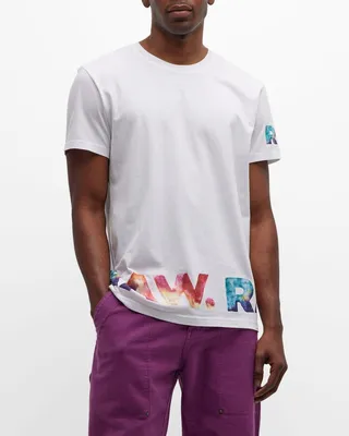 Men's Raw Rainbow Logo-Print T-Shirt