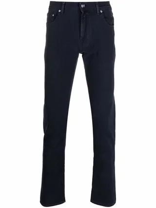 Slim-Cut Cotton-Blend Trousers